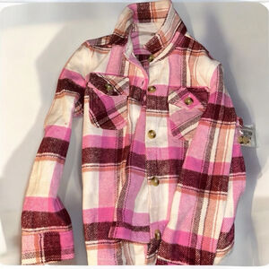 Girls SO Flannel Jacket L(10/12) Pink Plaid